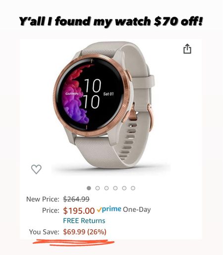 Y’all have all been asking about my watch and I found it on sale today $70 off!!! 

#LTKfit #LTKHoliday #LTKsalealert