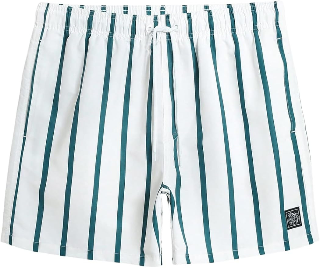 COZYEASE Men's Swim Trunks Quick Dry Elastic Drawstring Print Beach Shorts | Amazon (US)