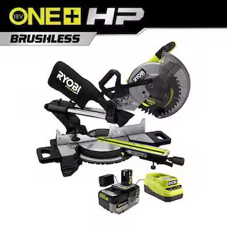 ONE+ HP 18V Brushless Cordless 10 in. Sliding Compound Miter Saw Kit with 4.0 Ah HIGH PERFORMANCE... | The Home Depot