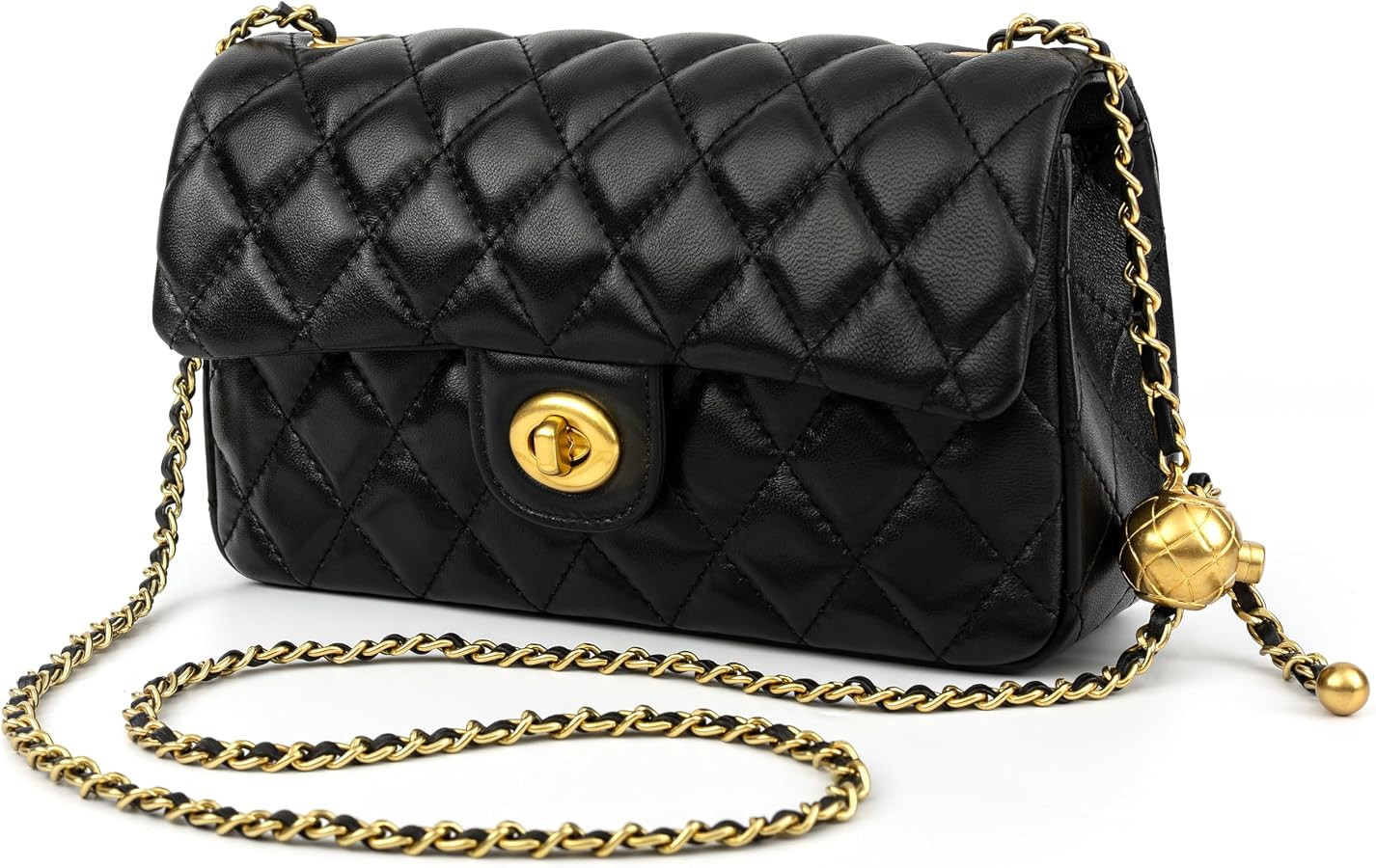 DORIS&JACKY Small Quilted Crossbody Purse for Women, Designer Lambskin Shoulder Phone Purse with ... | Amazon (US)