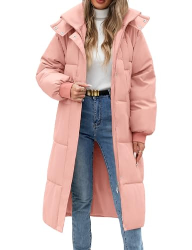 Women Long Puffer Coat Winter Warm Hooded Jacket Long Sleeve Parka Full Length Down Coats With Zi... | Amazon (US)