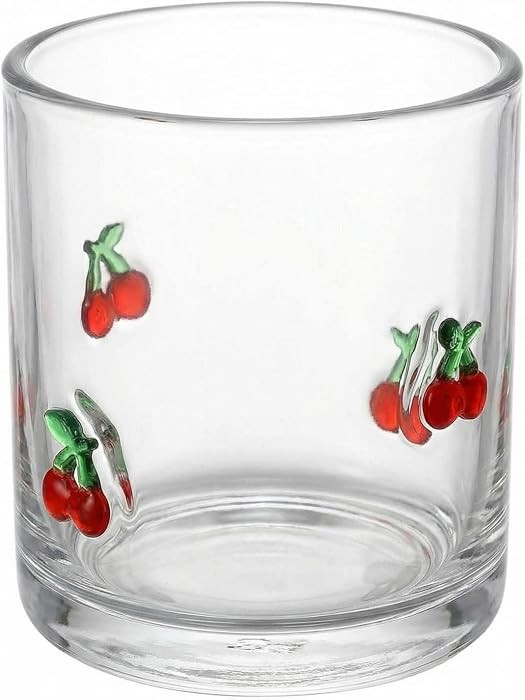 Cherry Icon Juice Glasses, Aesthetic Glass Juice Cups 14 oz Cocktail Glasses Drinking Glass Old F... | Amazon (US)