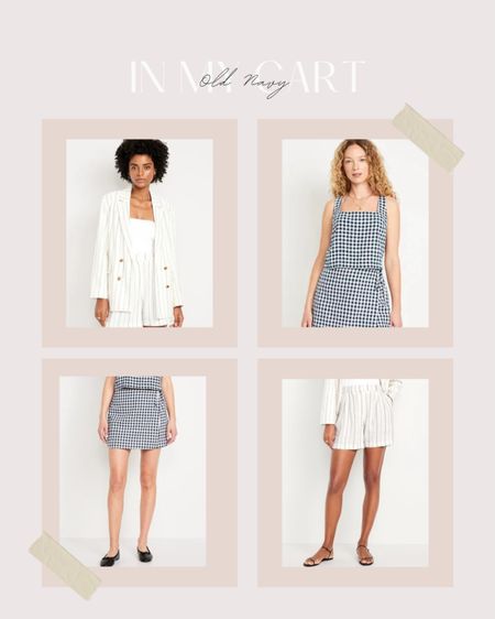 Old Navy summer fashion 🤍 // Striped white blazer and short set, gingham crop top and skort set 

#LTKStyleTip #LTKMidsize #LTKFindsUnder50