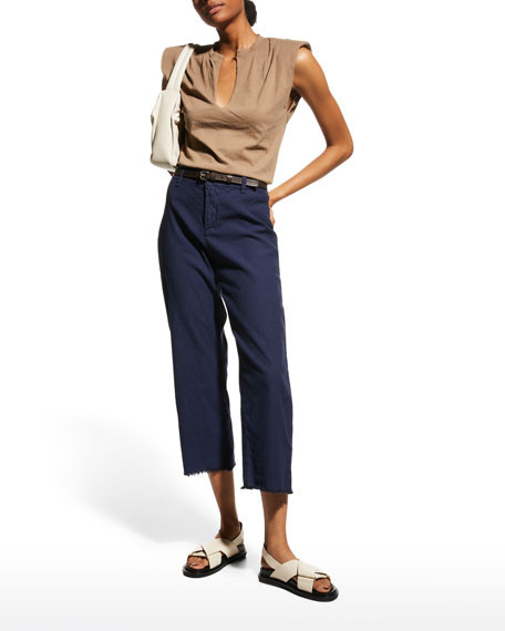Frank & Eileen The Italian Linen Pants, Navy | Neiman Marcus