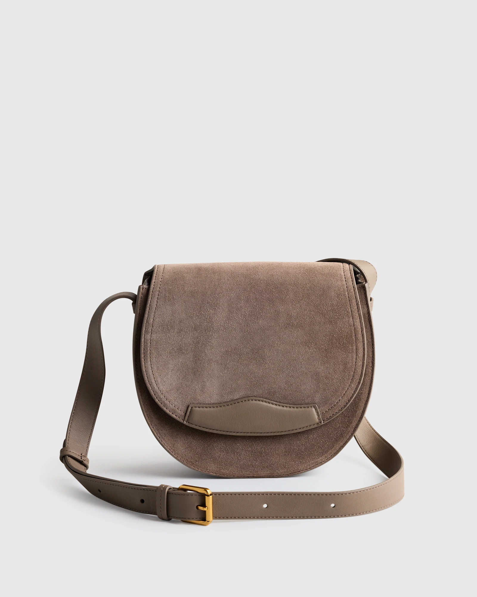 Italian Suede Saddle Bag in Whiskey | Quince