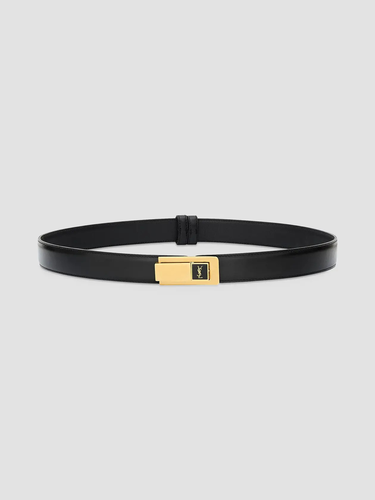 Saint Laurent Charniere Buckle Belt in Smooth Leather | Saks Fifth Avenue | Saks Fifth Avenue