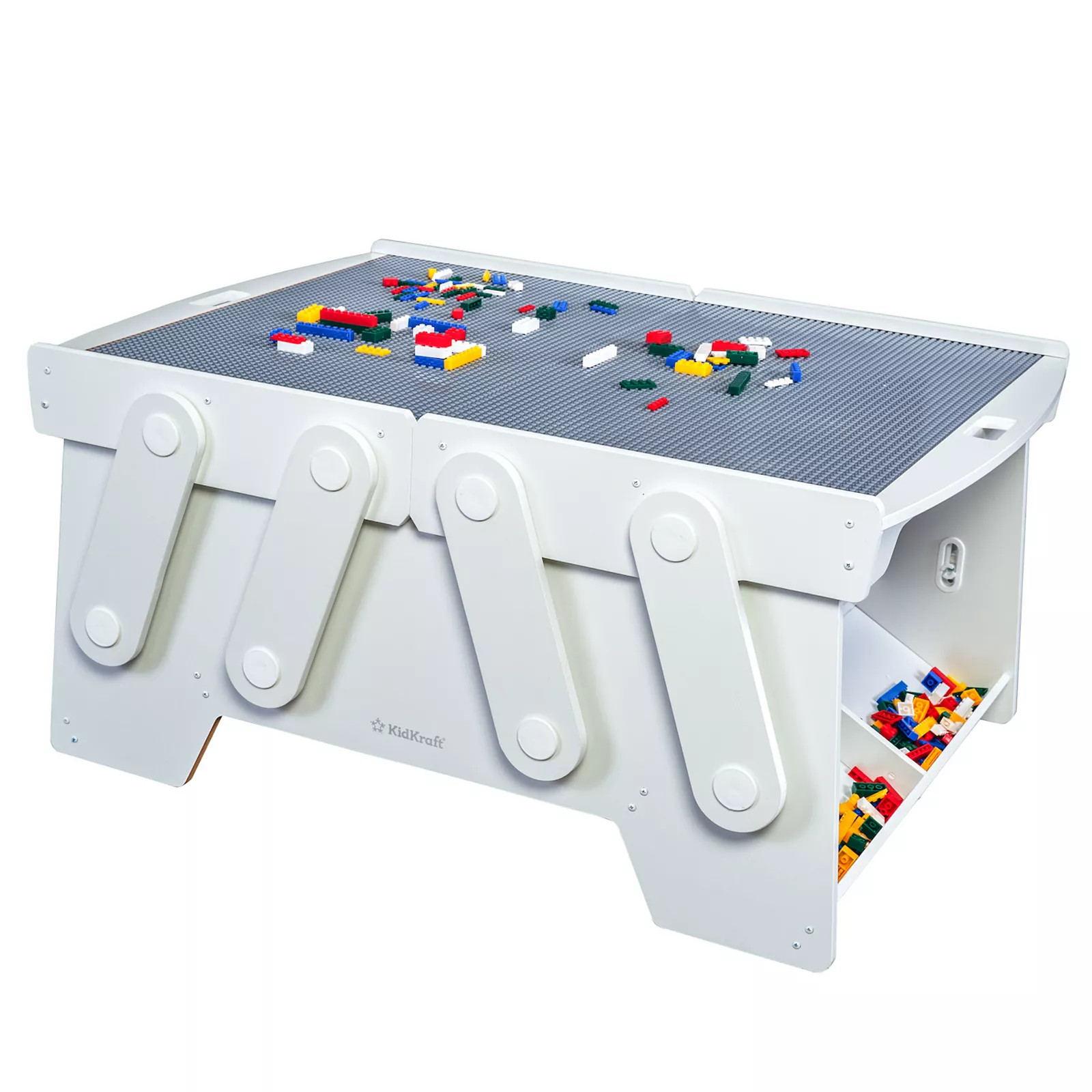 KidKraft Building Bricks Play 'N Store Wooden Mega Table with 210 Bricks, Multi | Kohl's