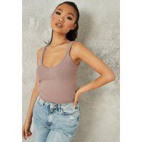 Petite Beige Soft Knit Tank Top | Missguided (US & CA)