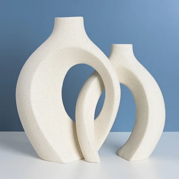 Christiam 2 Piece Handmade Ceramic Table Vase | Wayfair North America