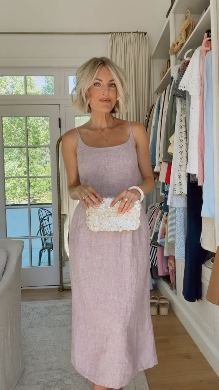 So excited for the new colors in this dress! It’s such a great staple to dress up or down all season long! I love how breathable the material is - perfect for warmer weather! Wearing S. @onequince #quincepartner Loverly Grey, Quince, spring fashion, spring outfit ideas, spring dress, pink linen maxi dress, vacation dress, beach dress

#LTKTravel #LTKSeasonal #LTKootd