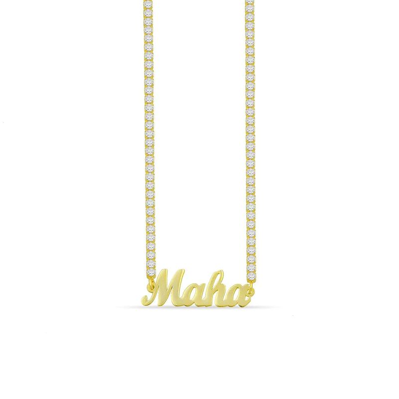 Custom Name Necklace with Crystal Chain | The Sis Kiss