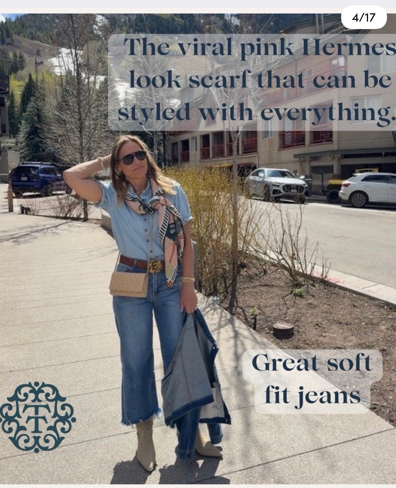 This scarf goes with everything and I love to pair it with the softest viral jeans! 
s

#LTKOver40 #LTKMidsize