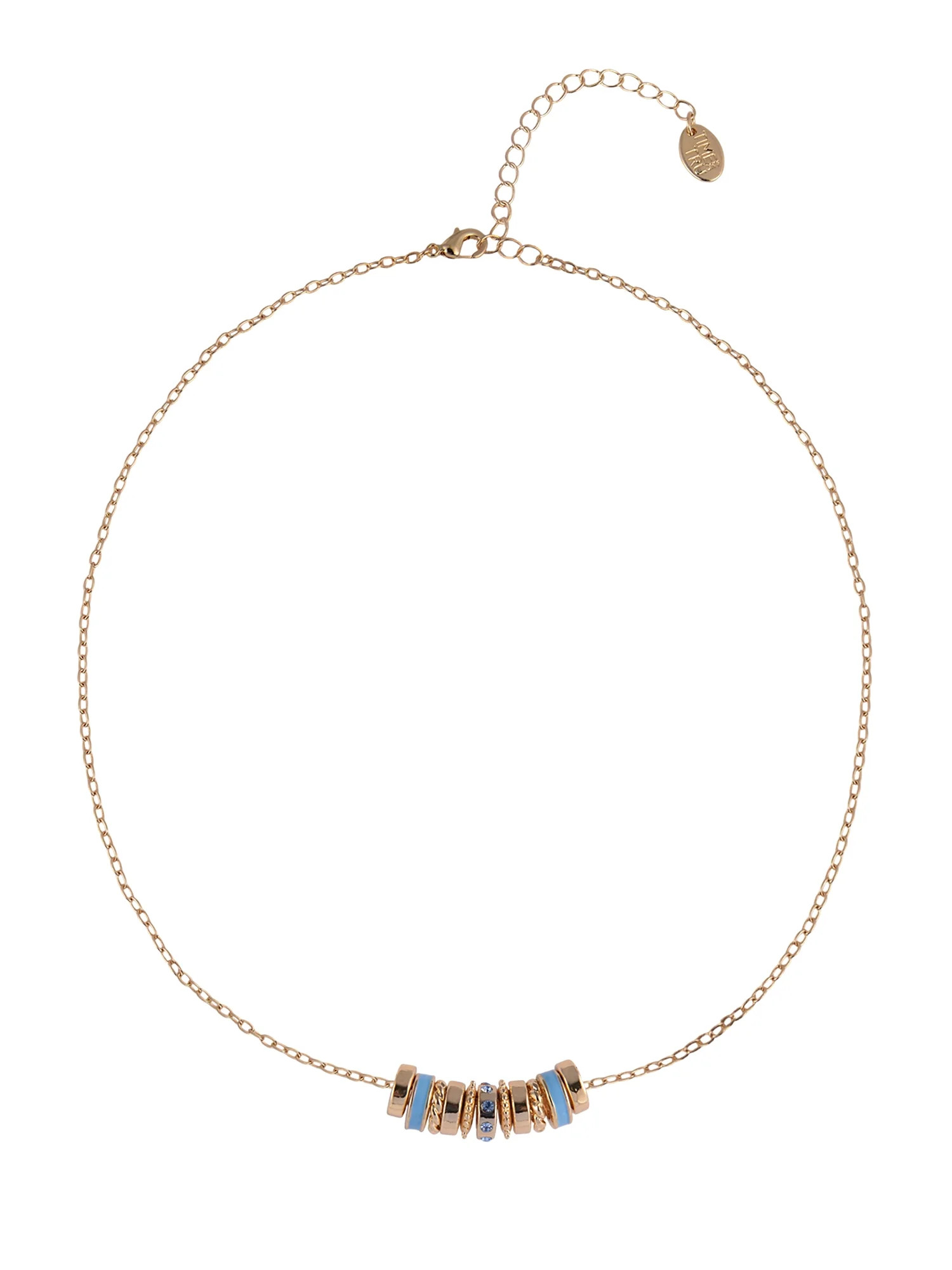 Time and Tru Goldtone Chain with Aqua Birthstone "March" Necklace | Walmart (US)