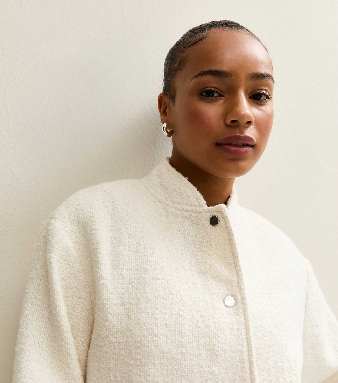 Petite Cream Bouclé Bomber Jacket
						
						Add to Saved Items
						Remove from Saved Items | New Look (UK)