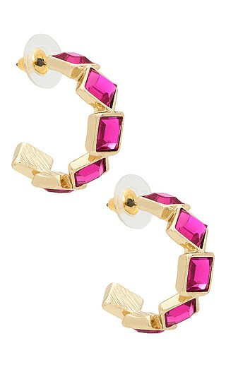 Gem Hoop Earrings in Wine | Revolve Clothing (Global)