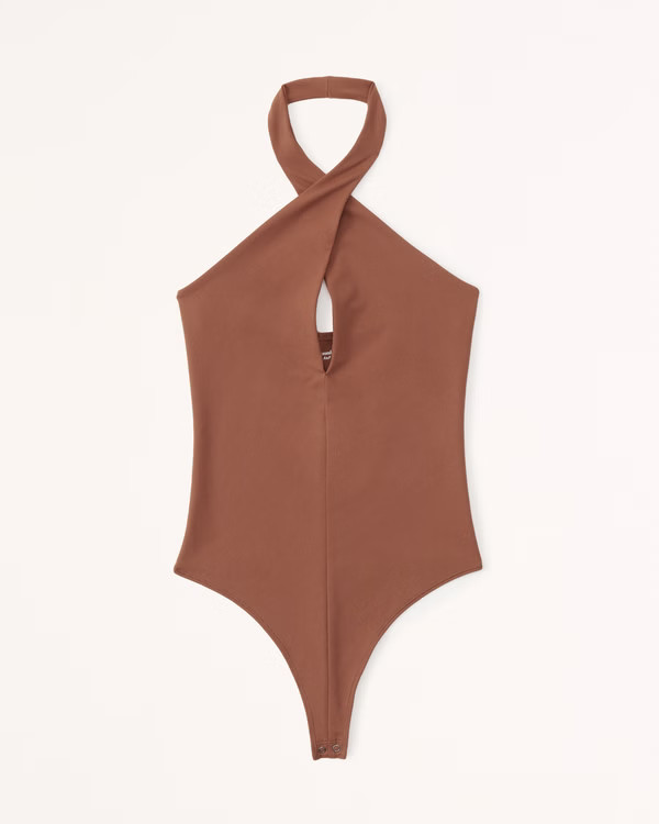 Double-Layered Seamless Fabric Halter Cutout Bodysuit | Abercrombie & Fitch (US)