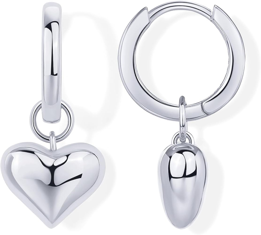 PAVOI 14K Gold Plated 925 Sterling Silver Posts Charm Huggie Earrings for Women | Lightweight Lov... | Amazon (US)