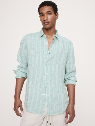 Standard-Fit Textured Linen-Cotton Shirt | Banana Republic (US)