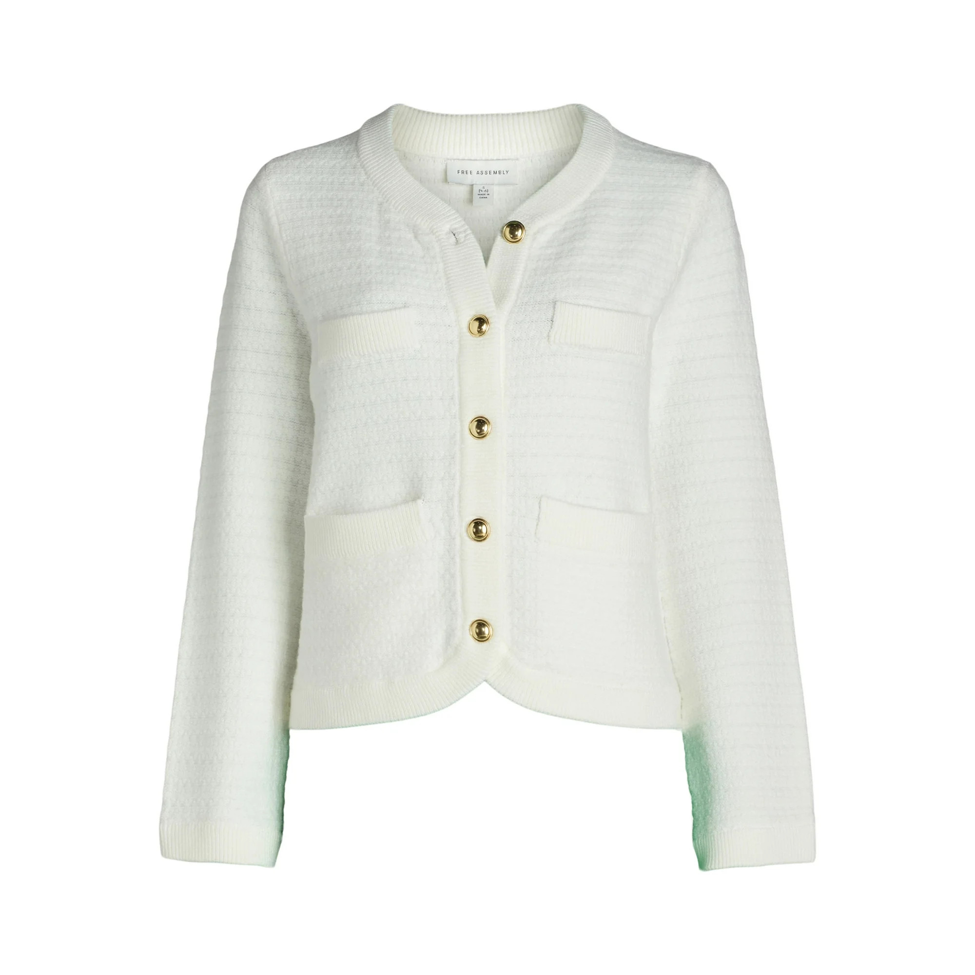 Free Assembly Women’s and Women 's Plus Welt Pocket Cardigan Sweater, Lightweight, Sizes XS-4X | Walmart (US)