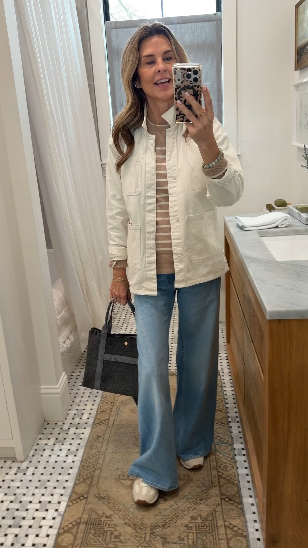 I’m 5’6”
Wearing a small in the jacket. The details and fabric make this jacket a keeper! 
-Jeans TTS, these were worth the wait! LOVE them. 



#LTKOver40 #LTKootd