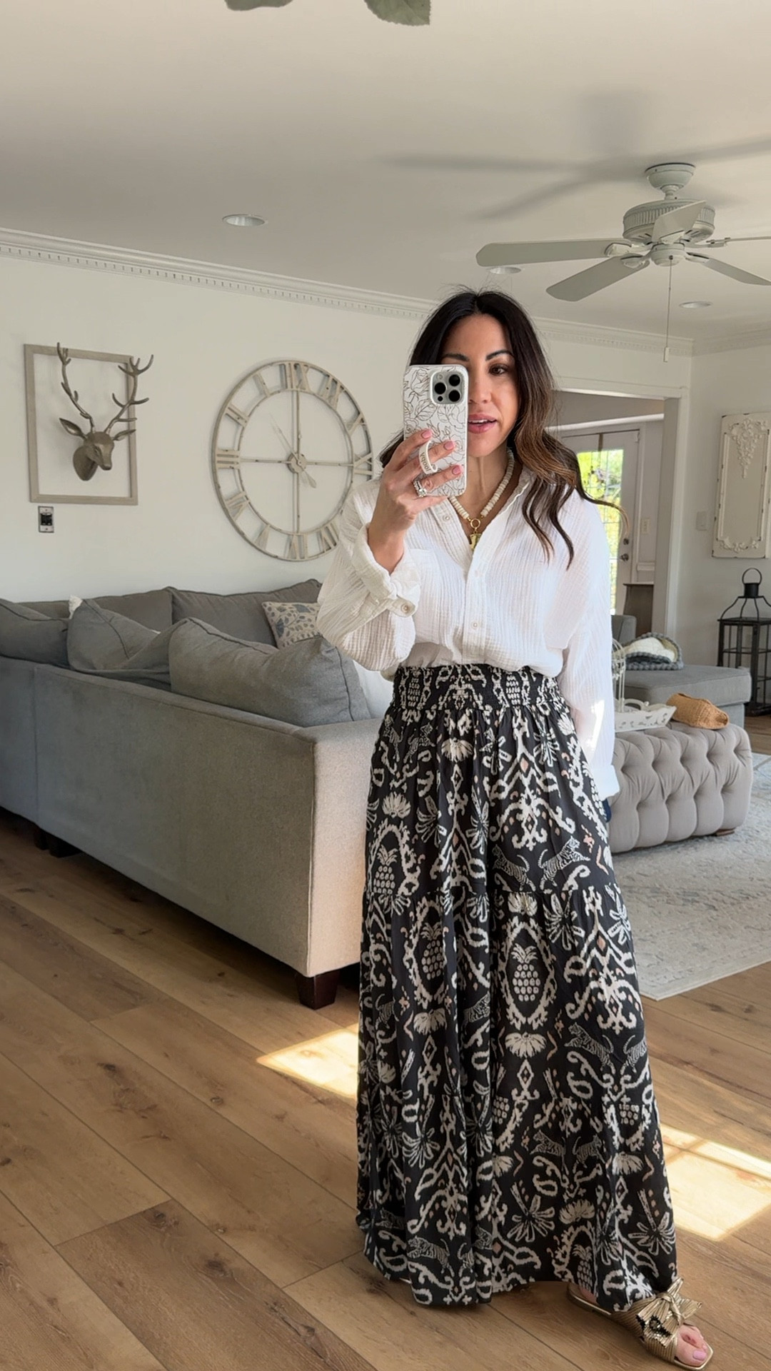 Small short pants. Small white gauze, button-down shirt.

#LTKPetite #LTKOver40 #LTKSaleAlert