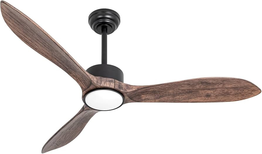 Ceiling Fans,52in Wood Ceiling Fans with Lights and Remote,22W LED Light Outdoor Ceiling Fans, 6 ... | Amazon (US)