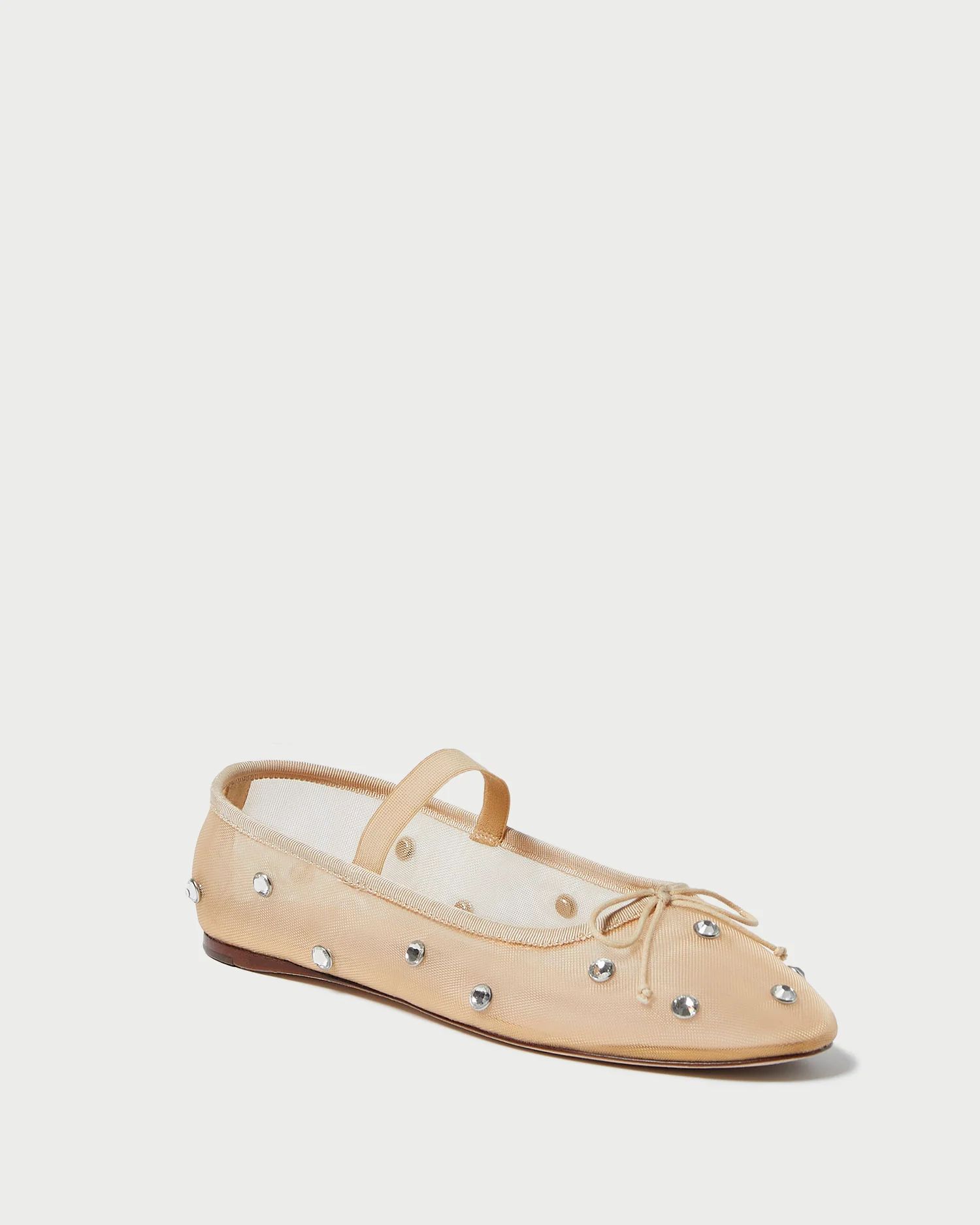 Leonie Caramel/Crystal Ballet Flat | Loeffler Randall