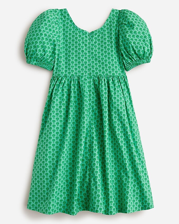 Girls' smocked puff-sleeve dress in floral | J. Crew US