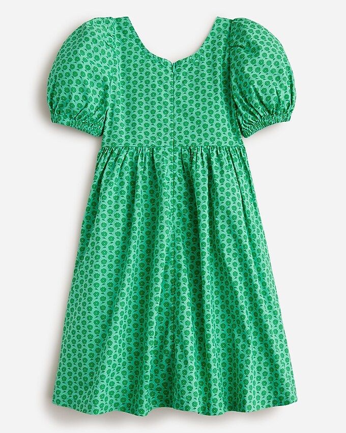 Girls' smocked puff-sleeve dress in floral | J.Crew US