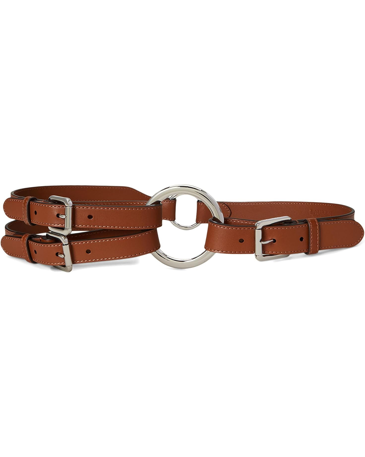 Smooth Leather Ring Triple Stripe Belt | Zappos