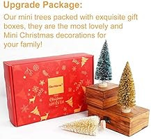 AerWo 24PCS Artificial Mini Christmas Trees, Upgrade Sisal Trees with Wood Base Bottle Brush Tree... | Amazon (US)