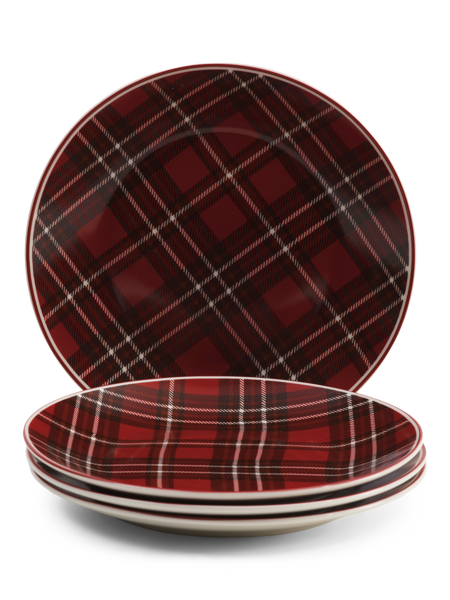 Set Of 4 Plaid Dessert Plates | TJ Maxx