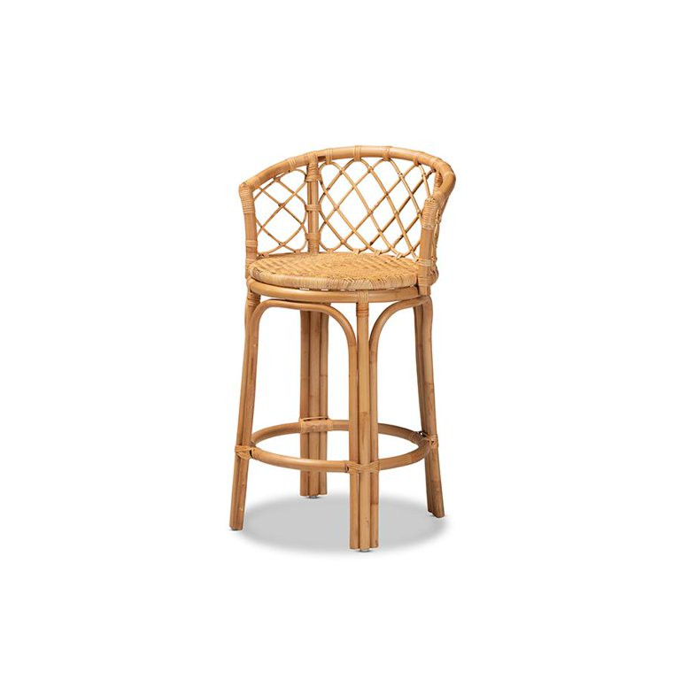 Baxton Studio Orchard Modern Bohemian Natural Brown Rattan Counter Stool | Walmart (US)