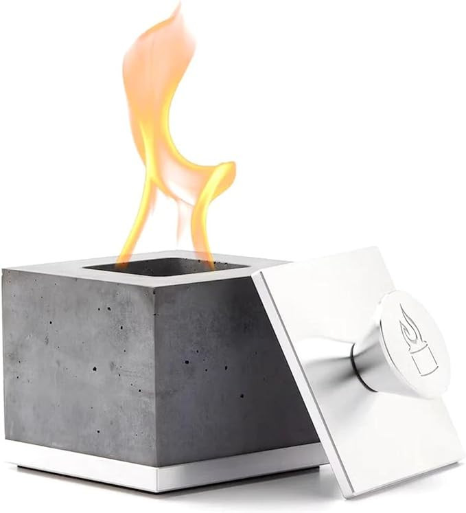 FLIKR Fire Personal Concrete Fireplace – Tabletop Smokeless Fire Pit with Fire Pit Snuffer Lid ... | Amazon (US)