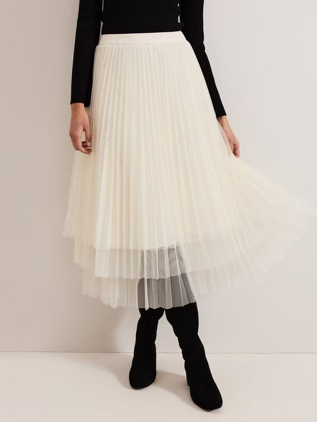 Phase Eight Lila Tulle Skirt, Ivory | John Lewis (UK)