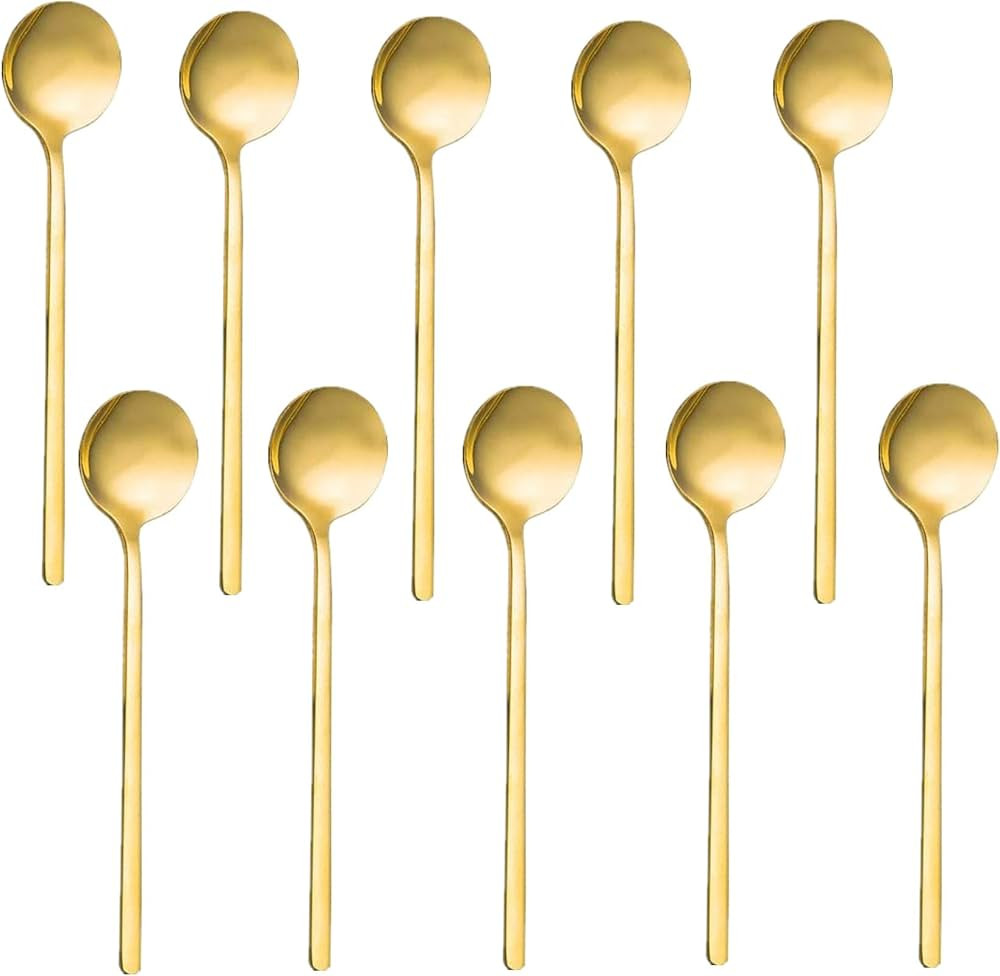 10 Pack Espresso Spoons,Accfore Gold Plated Stainless Steel Mini Teaspoons Set for Coffee Sugar D... | Amazon (CA)