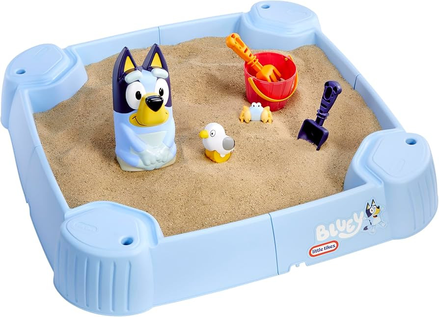 Little Tikes Bluey Beach Day Sand Box with 6 Accessories, Bluey Active Play, for Boys and Girls A... | Amazon (US)