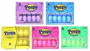 Easter Marshmallow Chicks Peeps Variety Pack 50 Ct, 5 Pack | Amazon (US)