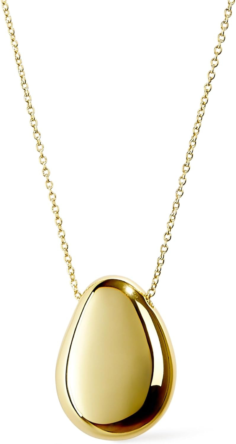 Ana Luisa Gold Pendant Necklace - Pebble | 14K Gold Plated Teardrop Pendant Necklace| Hypoallergenic, Water-Resistant & Tarnish-Free Necklace | 14K Gold Necklace | Lobster Clasp | Amazon (US)