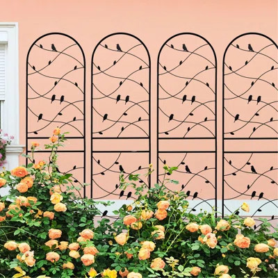 Metal Garden Trellis 71" X 19.7" Of 2, Rustproof Outdoor Plant Shed, Black. Easy Assembly, Galvanized Metal, Great For Climbing Plants Such As Jasmine | Wayfair North America