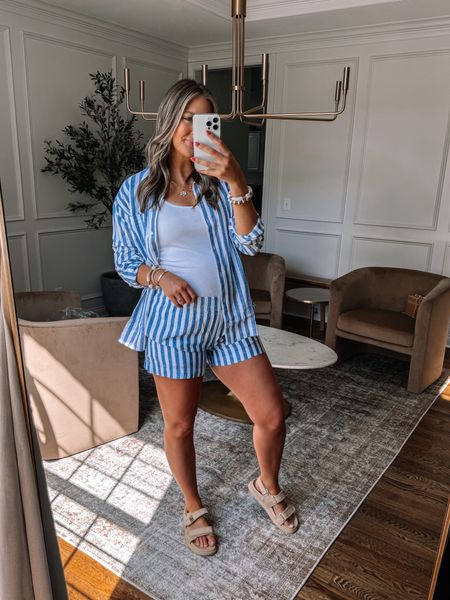 Striped linen set from old navy sold separately and bump friendly! Cute summer casual outfit idea! 

Wearing a medium in all 



#LTKBump #LTKSaleAlert #LTKFindsUnder50