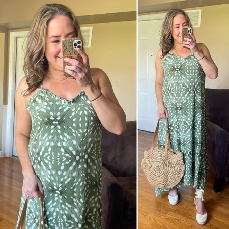 Summer Spaghetti Strap Maxi Dress from Amazon w/ espadrille sandlas and straw tote bag.

#LTKSeasonal #LTKFind #LTKsalealert