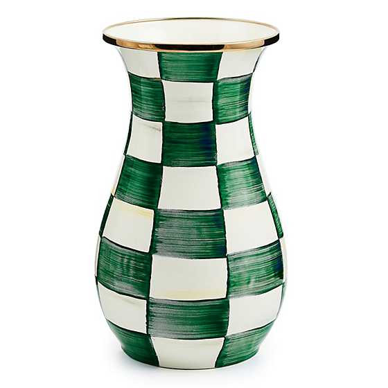 Emerald Check Tall Vase | MacKenzie-Childs