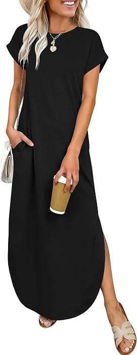 ANRABESS Women\u2019s Summer Casual Long Maxi Dress with Pockets | Amazon (US)