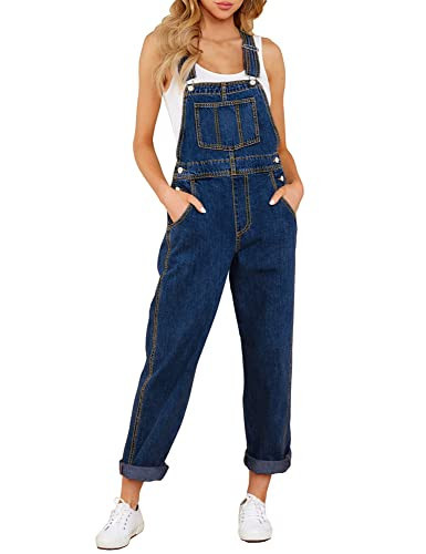 LookbookStore Denim Overalls Bib Overalls Women Womens Overalls Denim Overalls Jean Jumpsuit Women Denim Jumpsuit Bib Overalls Baggy Overalls Dark Blue Size XXL Size 20 22 | Amazon (US)