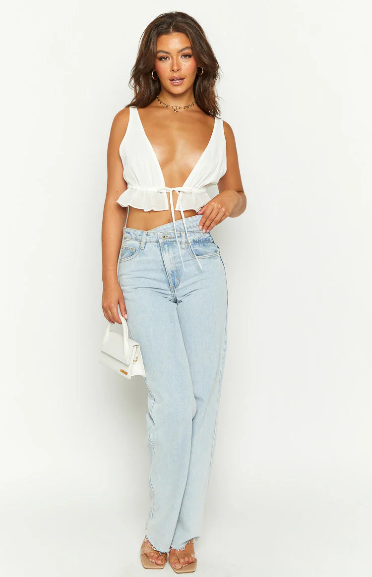 Poppy White Crop Top | Beginning Boutique (US)