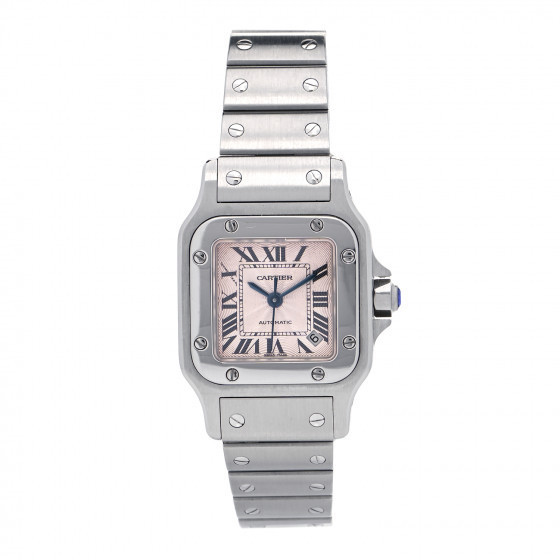 CARTIER

Stainless Steel 24mm Santos de Cartier Galbee Automatic Watch Pink | Fashionphile
