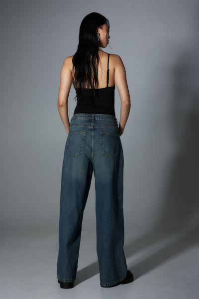 90s Baggy High Jeans - Dark denim blue - Ladies | H&M US | H&M (US + CA)