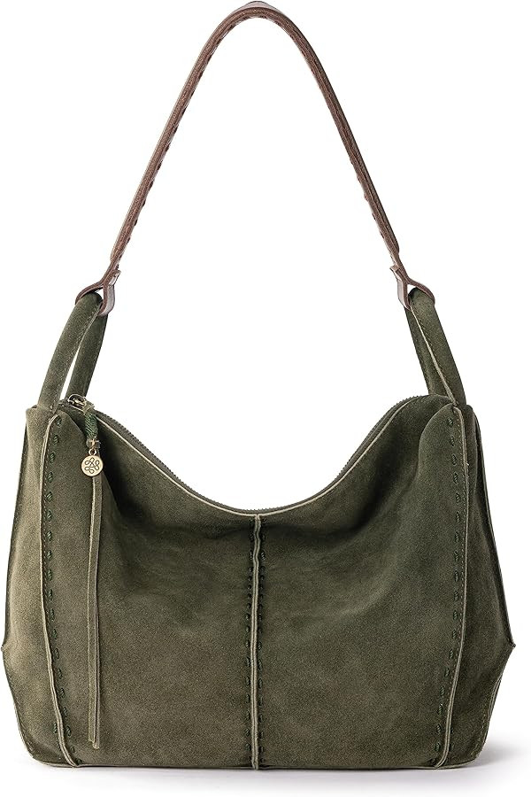 The Sak Los Feliz Hobo in Leather, Lined Shoulder Purse, Moss Suede | Amazon (US)