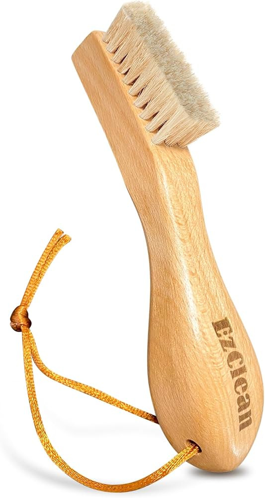 Natural Boar Bristle Laundry Brush, Perfect for Shoes & Delicate Fabrics, Scrubbing Tough Stains | Amazon (US)